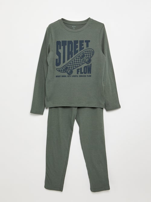 2-teiliger Pyjama – Langarm-T-Shirt + Hose - Kiabi