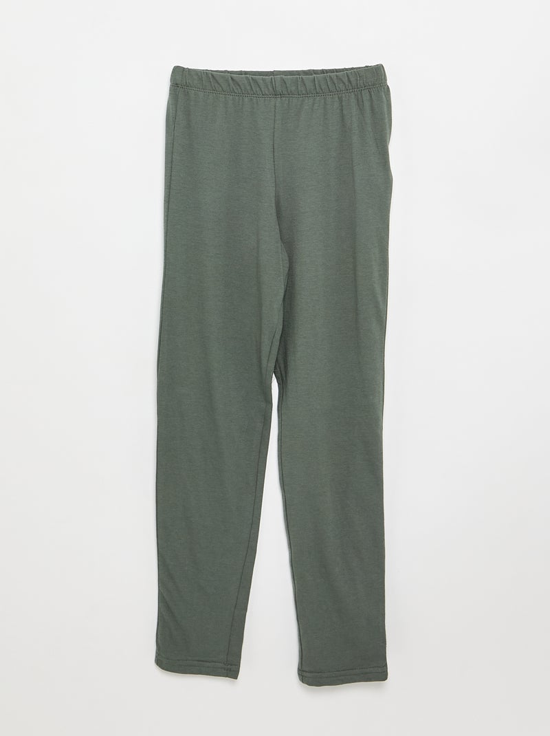 2-teiliger Pyjama – Langarm-T-Shirt + Hose Vert - Kiabi