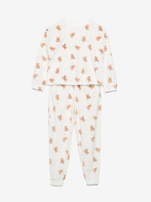 2-teiliger Pyjama mit Aufdruck - Sweatshirt + Hose - Kiabi