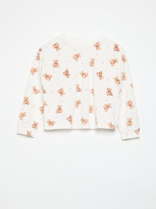 2-teiliger Pyjama mit Aufdruck - Sweatshirt + Hose - Kiabi