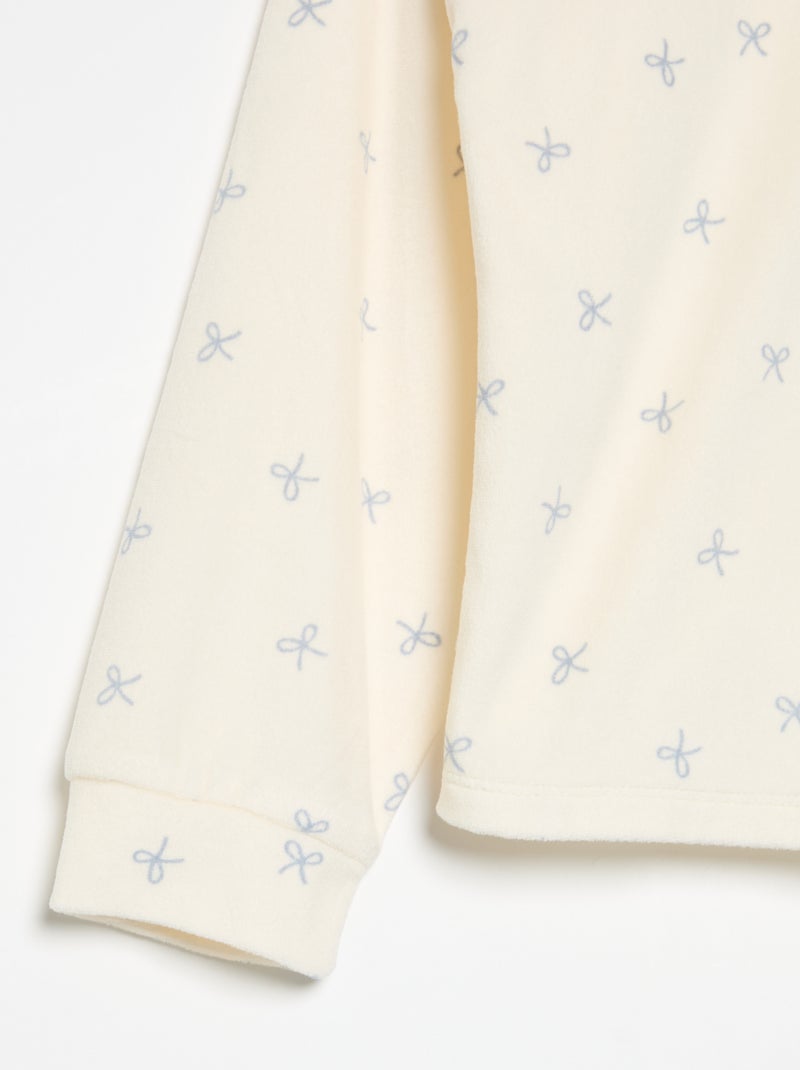 2-teiliger Pyjama mit Aufdruck - Sweatshirt + Hose Ecru - Kiabi