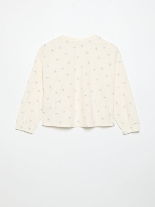 2-teiliger Pyjama mit Aufdruck - Sweatshirt + Hose - Kiabi