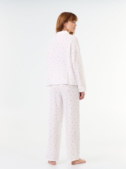 2-teiliger Pyjama mit Blumenmuster – aus Baumwollgaze - Kiabi