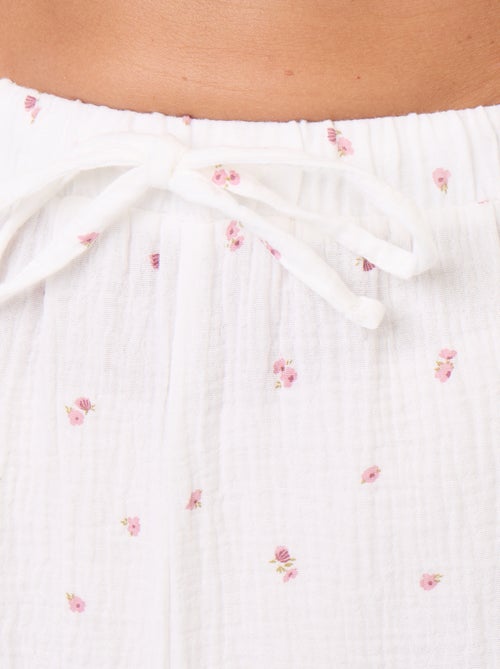 2-teiliger Pyjama mit Blumenmuster – aus Baumwollgaze - Kiabi