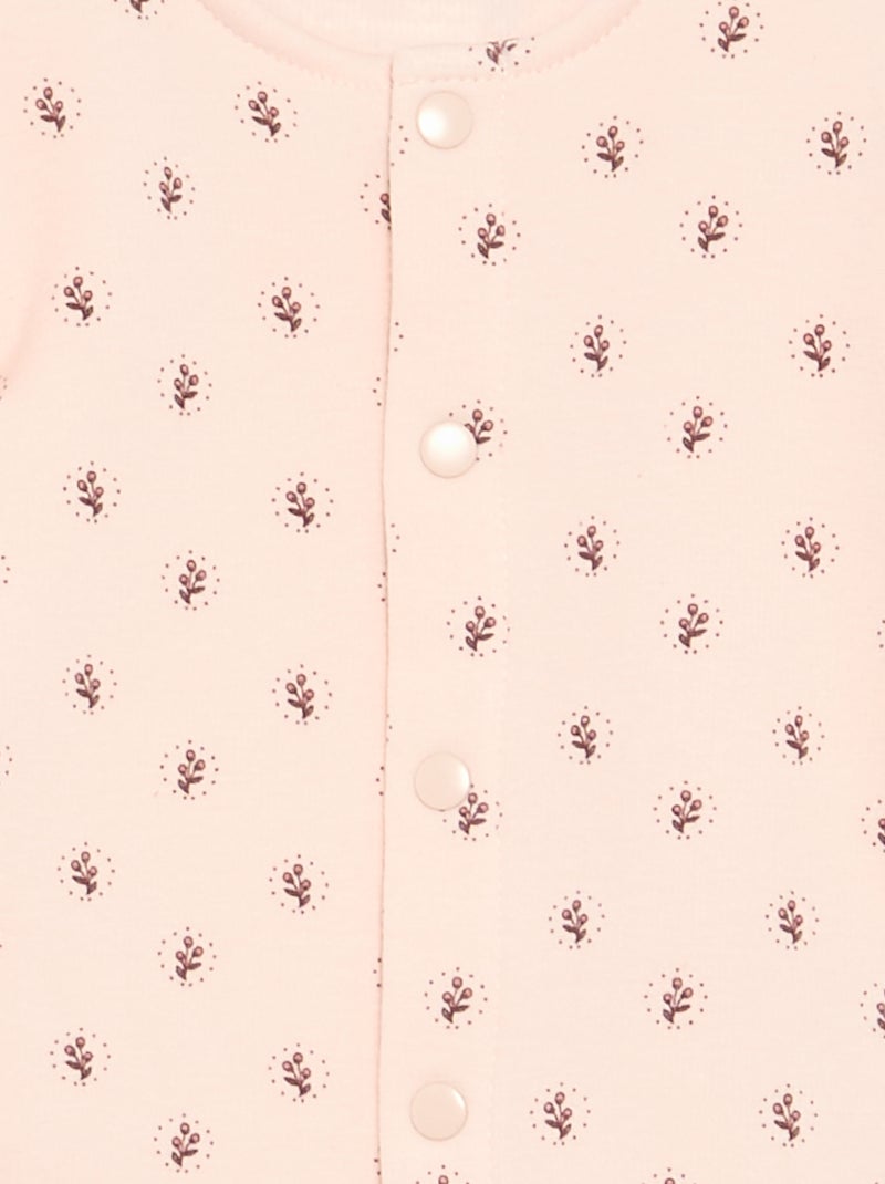 2-teiliger Pyjama mit Füssen Rose - Kiabi