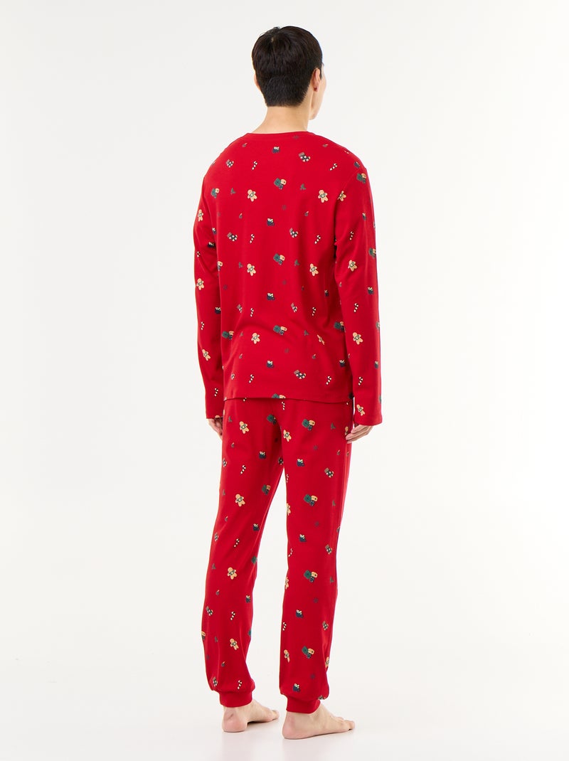 2-teiliger Pyjama T-Shirt + Hose 'Weihnachten' Rouge - Kiabi
