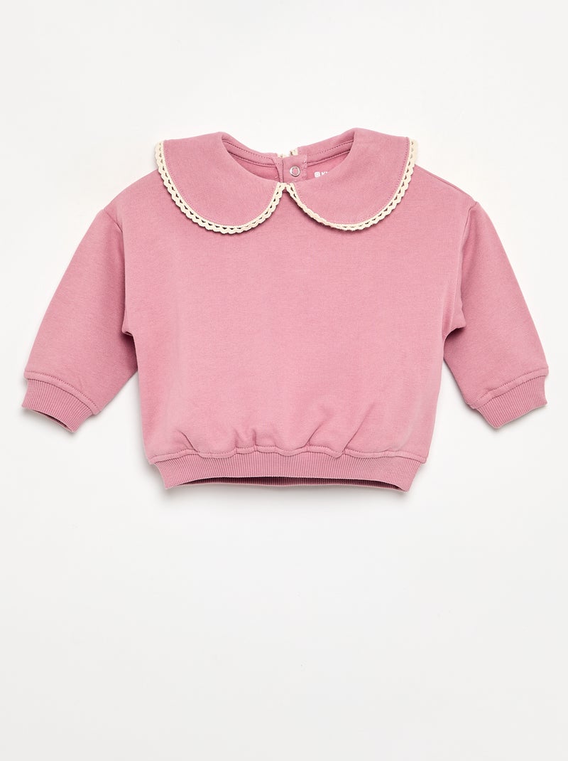 2-teiliges Fleece-Set - Sweatshirt + Hose Rose - Kiabi