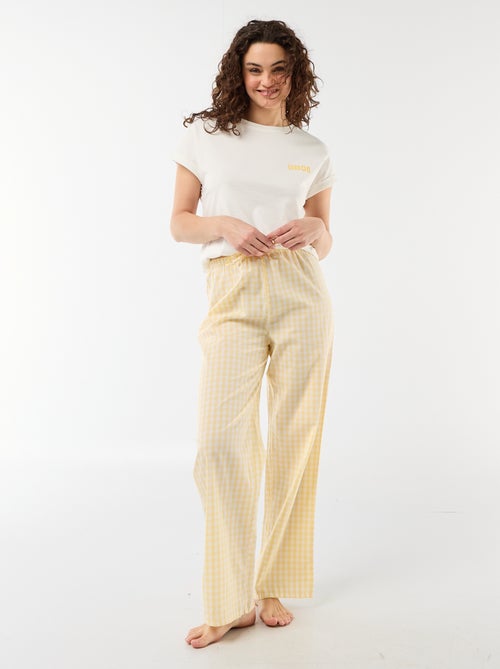 2-teiliges Pyjama-Set: T-Shirt und karierte Hose - Kiabi