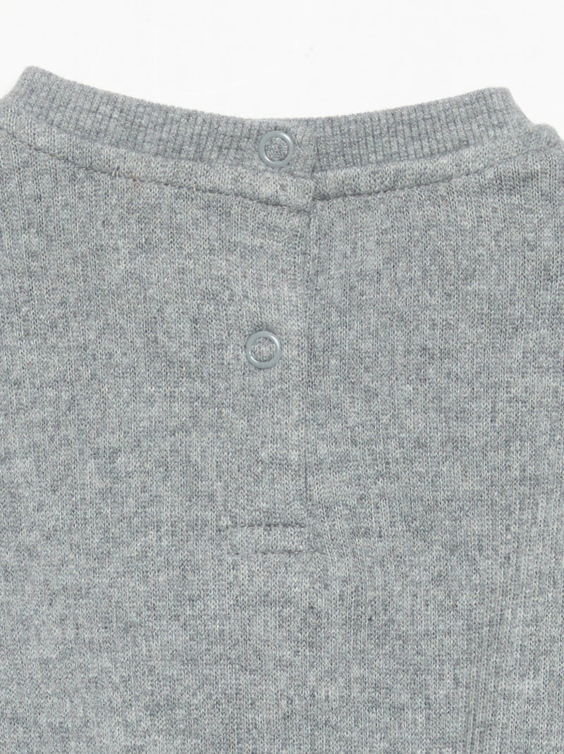 2-teiliges Rippstrick-Set - Sweatshirt + Hose Gris - Kiabi