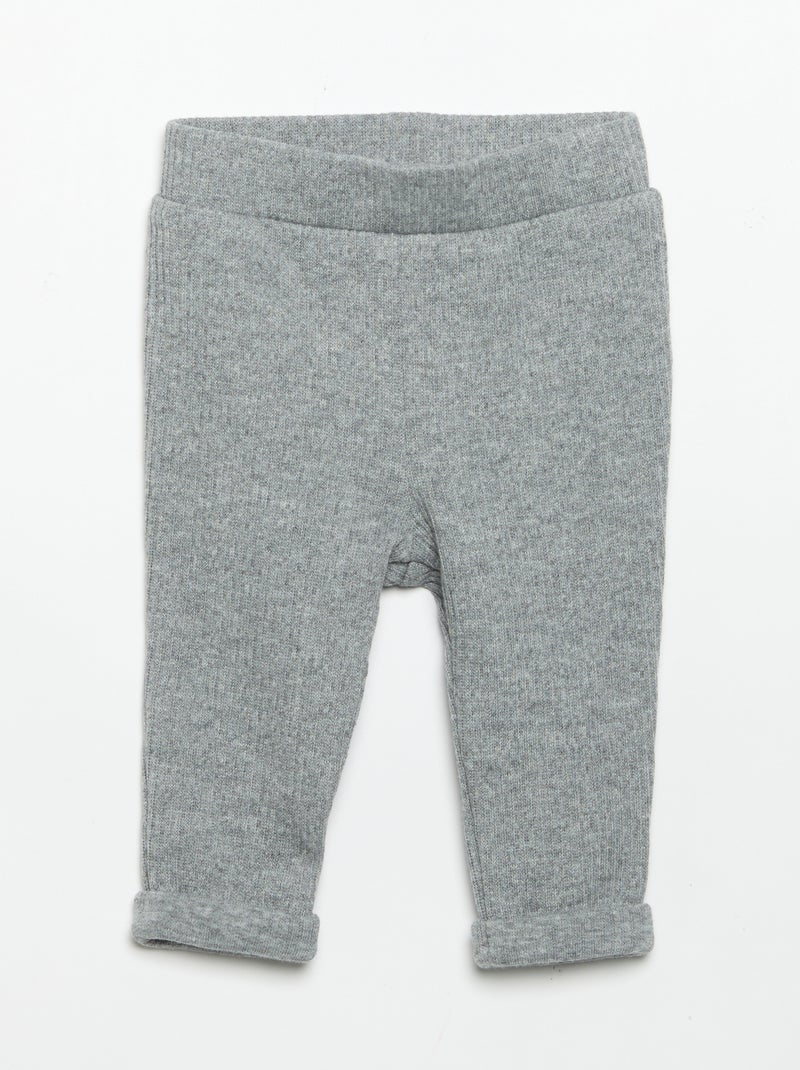 2-teiliges Rippstrick-Set - Sweatshirt + Hose Gris - Kiabi