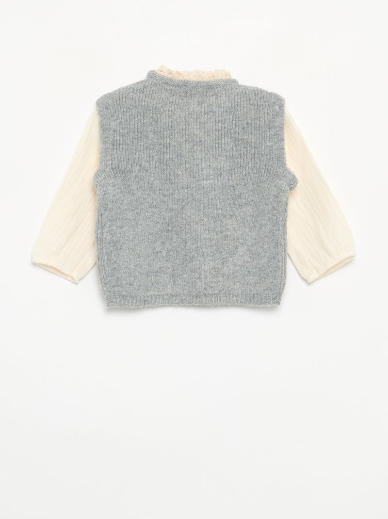 2-teiliges Set - 2-in-1-Pullover + Leggings Gris - Kiabi