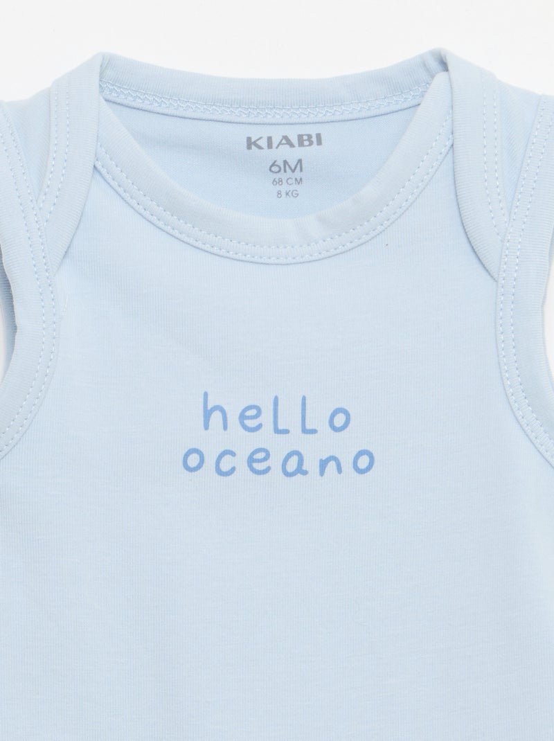 2-teiliges Set - Body + Shorts Blau - Kiabi