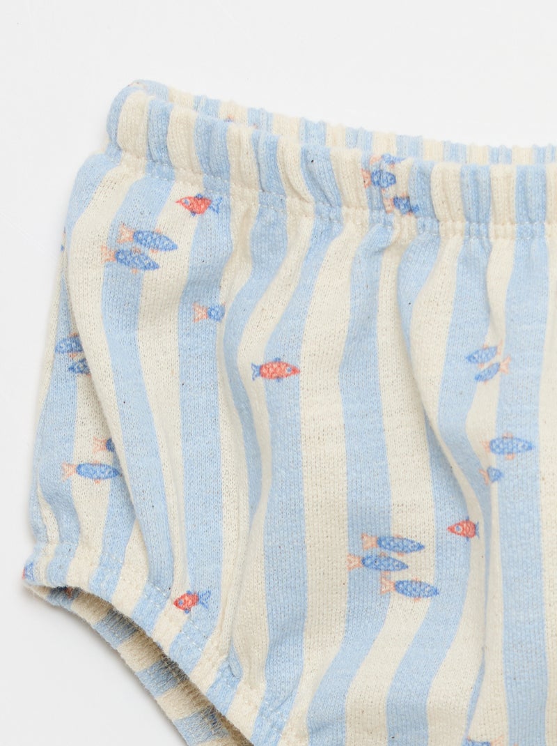 2-teiliges Set - Body + Shorts Blau - Kiabi