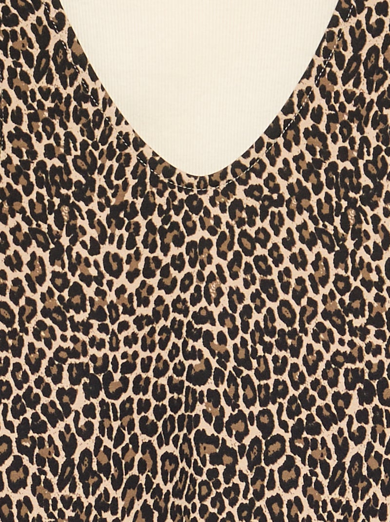 2-teiliges Set - Kleid + Langarm-T-Shirt Beige - Kiabi