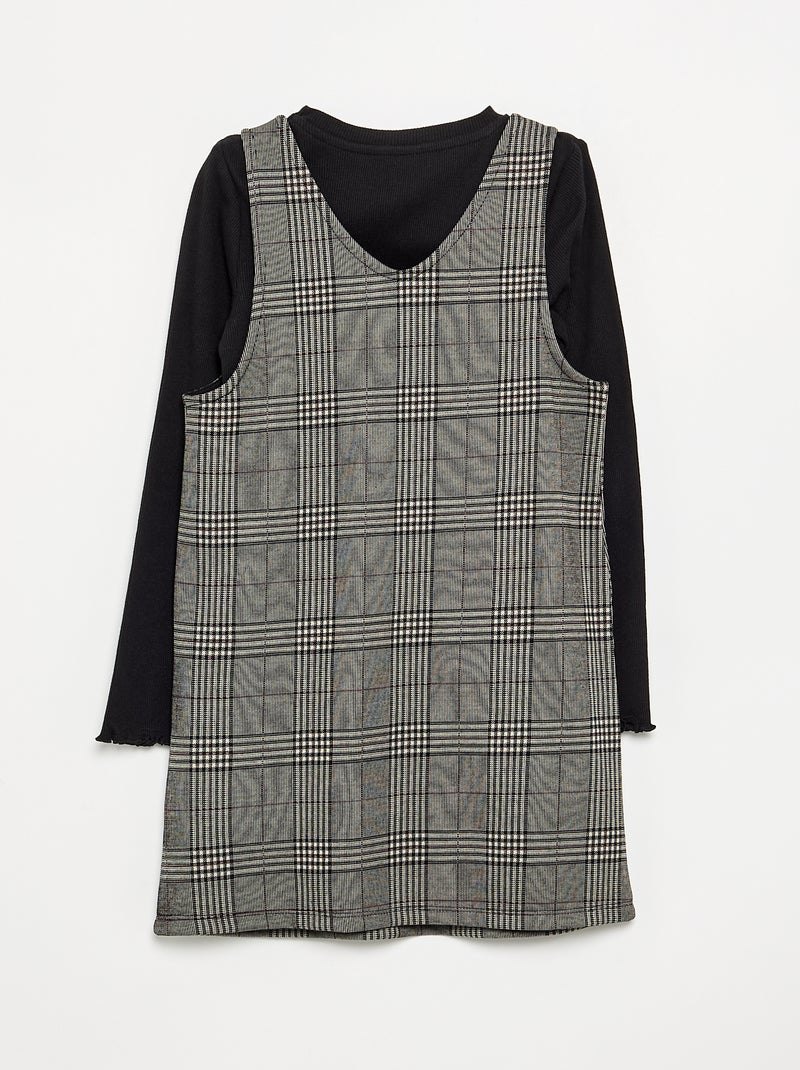 2-teiliges Set - Kleid + Langarm-T-Shirt Grau - Kiabi