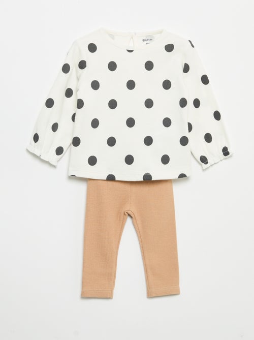 2-teiliges Set - Langarm-T-Shirt + Leggings - Kiabi
