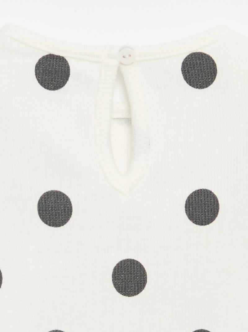 2-teiliges Set - Langarm-T-Shirt + Leggings Blanc - Kiabi
