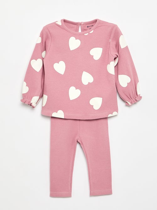 2-teiliges Set - Langarm-T-Shirt + Leggings - Kiabi