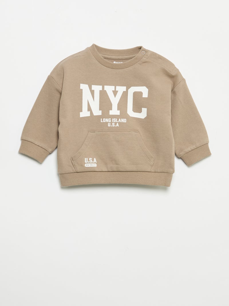 2-teiliges Set - Sweatshirt + Jogginghose Beige - Kiabi