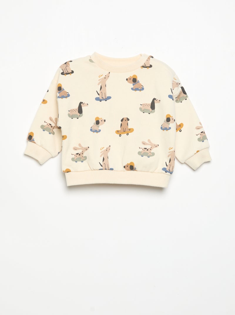 2-teiliges Set - Sweatshirt + Jogginghose Blanc - Kiabi