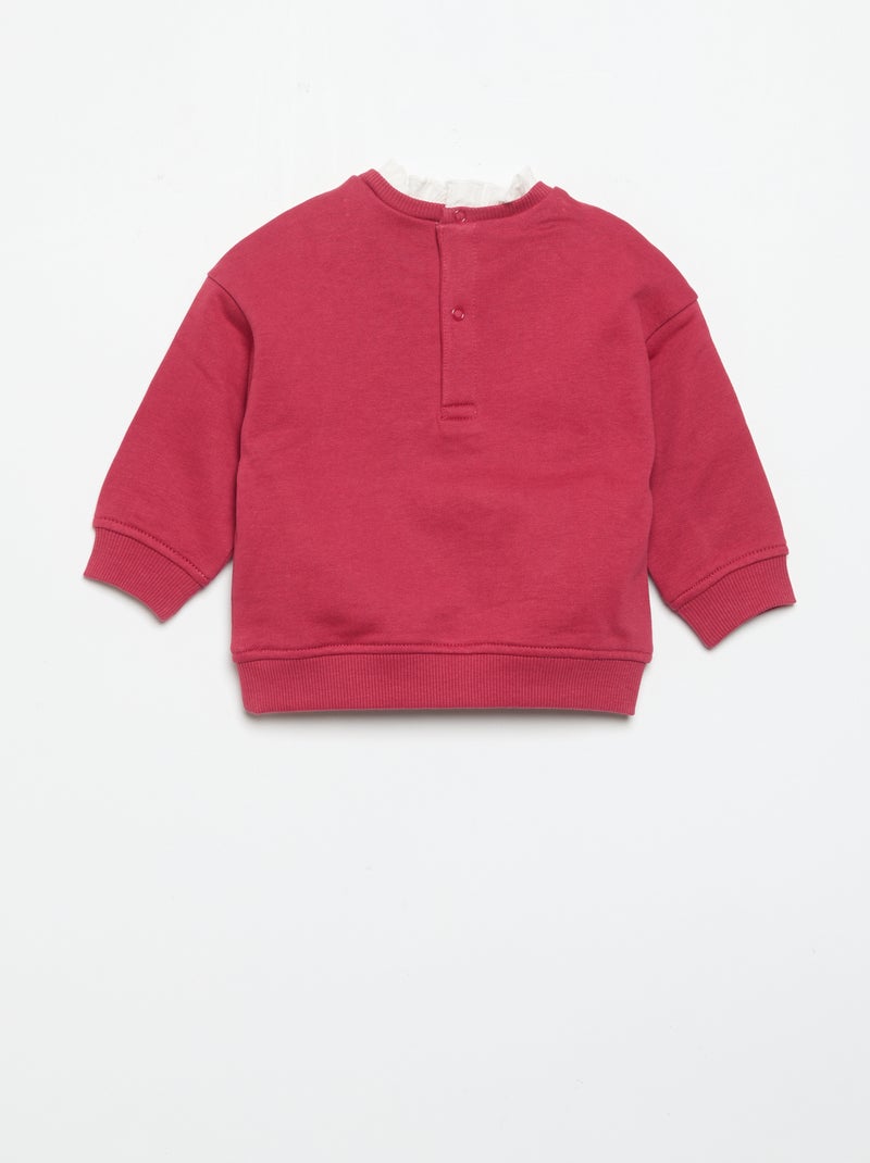 2-teiliges Set - Sweatshirt + weite Hose Rosa - Kiabi