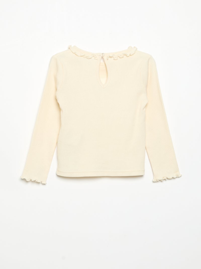 2-teiliges Set - T-Shirt + Samthose Blanc - Kiabi