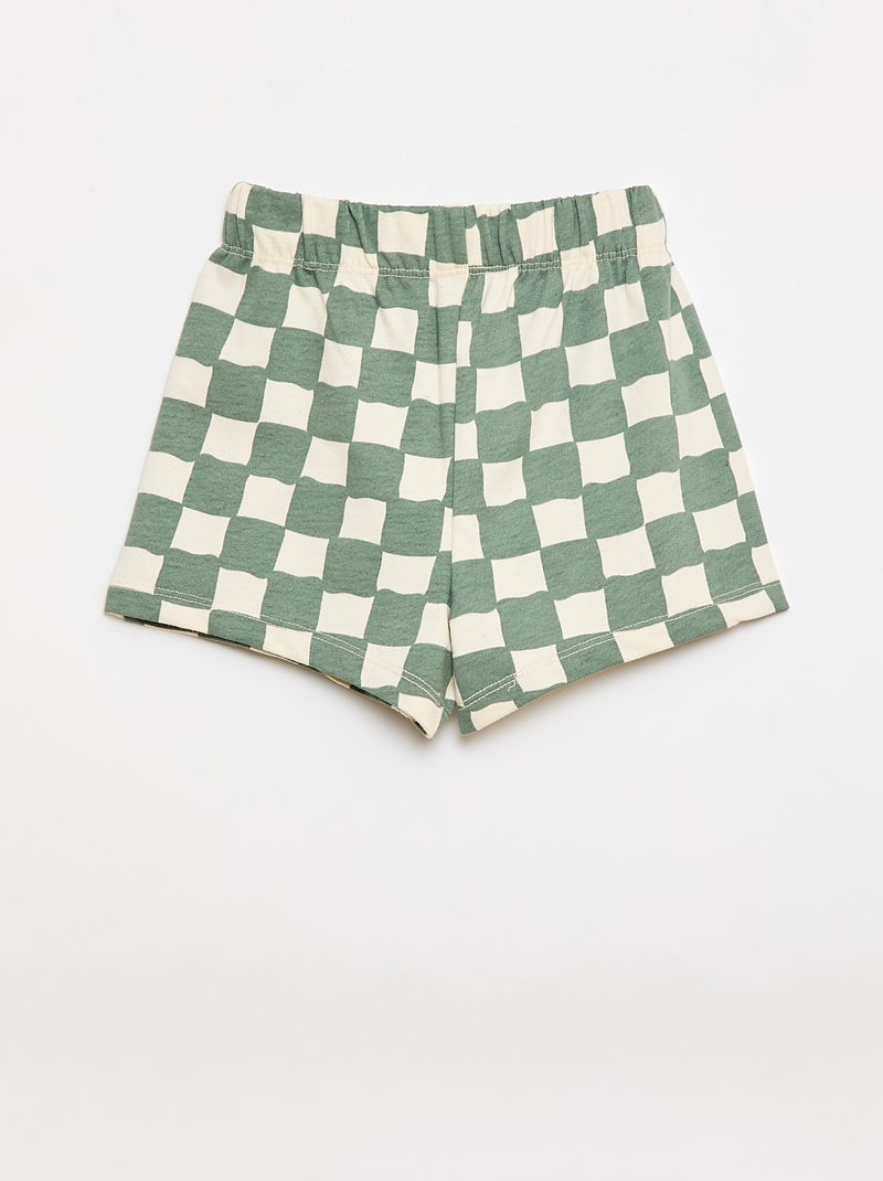 2-teiliges Set aus Baumwolle: T-Shirt + Shorts Grün - Kiabi