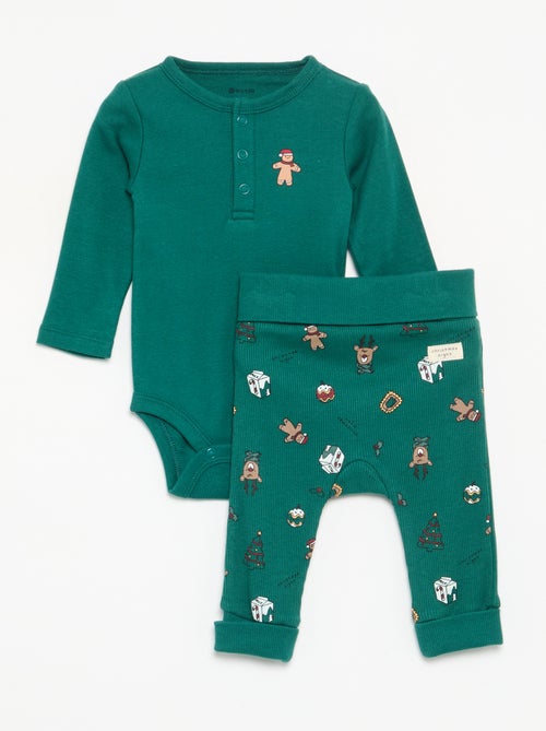 2-teiliges Set – Langarm-Body + Leggings - Kiabi