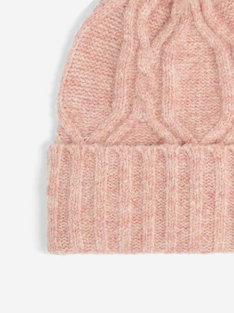 2-teiliges Set – Mütze mit Bommel + Halswärmer Rose - Kiabi