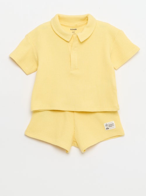 2-teiliges Set – Polo + Short aus Waffelstrick - Kiabi 2-teiliges Set – Polo + Short aus Waffelstrick - Kiabi
