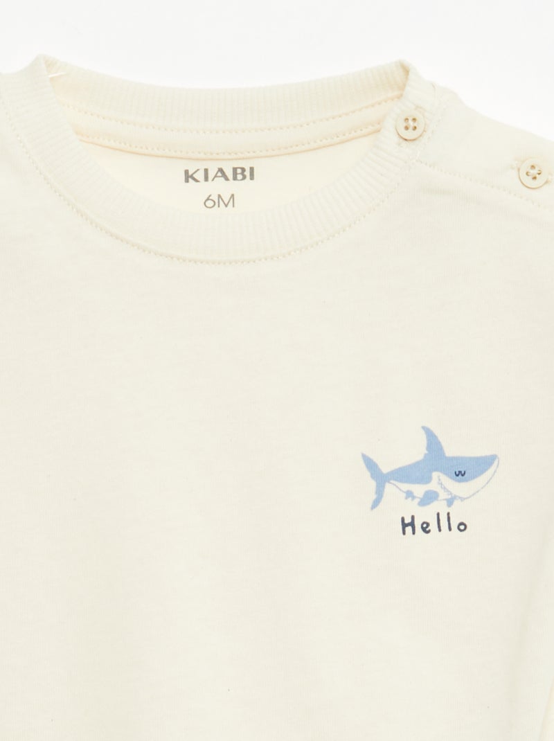2-teiliges Set: Shorts + T-Shirt Beige - Kiabi