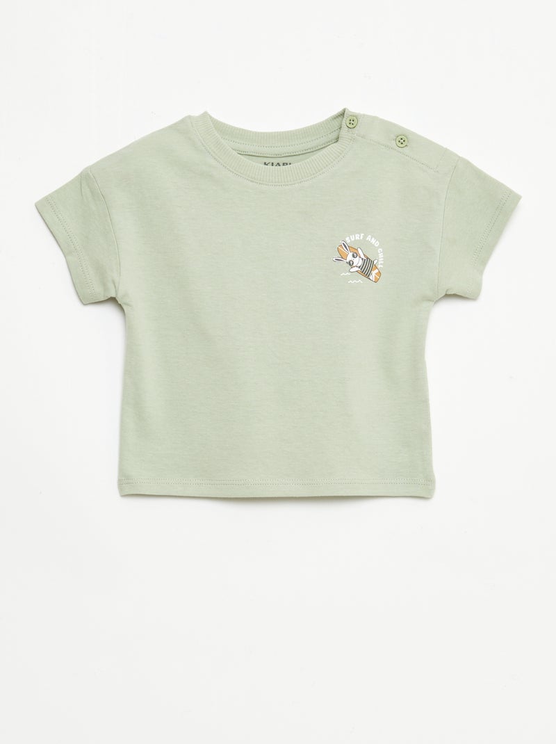 2-teiliges Set: Shorts + T-Shirt Khaki - Kiabi