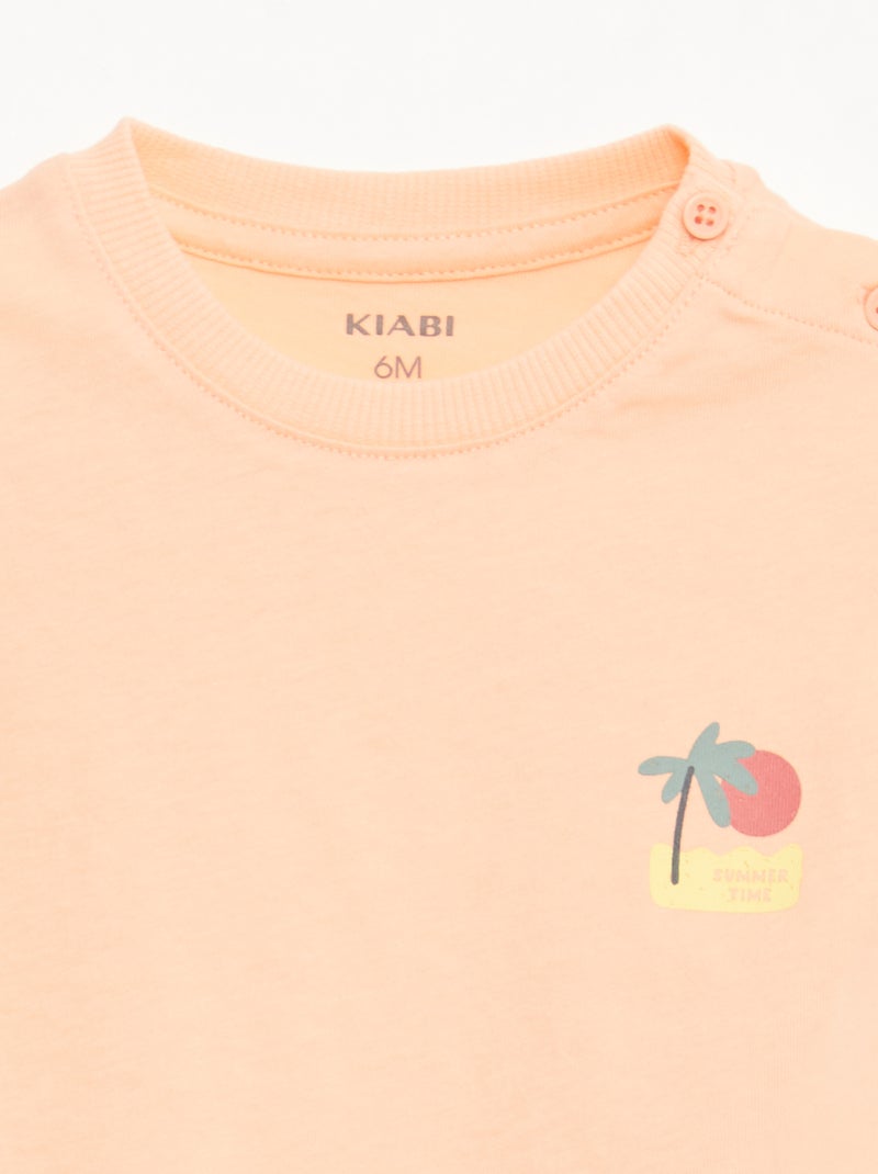 2-teiliges Set: Shorts + T-Shirt Orange - Kiabi