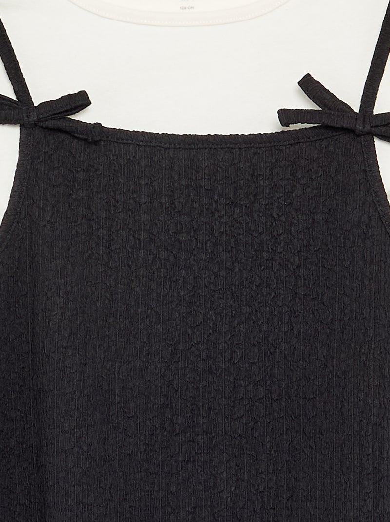 2-teiliges Set: Spaghettiträgerkleid und T-Shirt Schwarz - Kiabi
