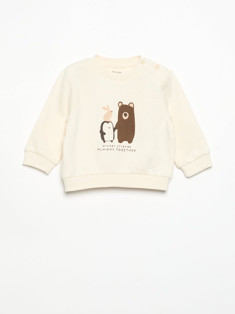 2-teiliges Set: Sweatshirt + Hose Beige - Kiabi