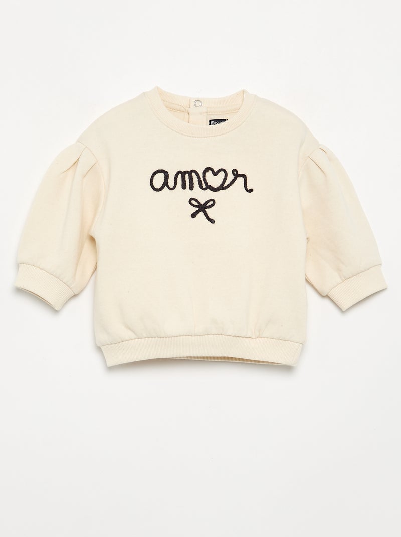 2-teiliges Set – Sweatshirt + Hose Beige - Kiabi