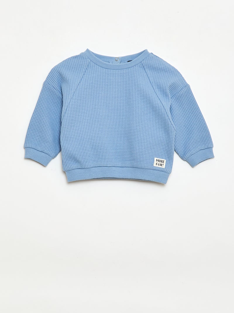 2-teiliges Set: Sweatshirt und Hose in Wabenstruktur Blau - Kiabi
