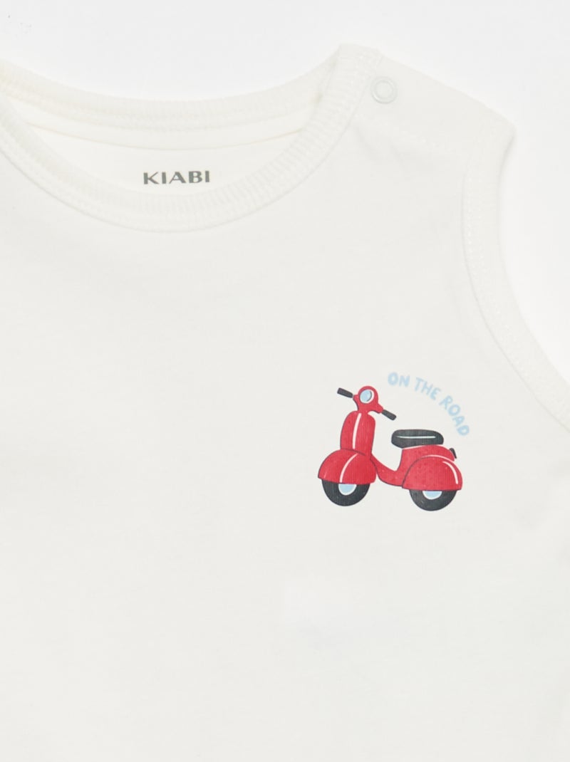 2-teiliges Set: Trägershirt und Shorts Weiß - Kiabi