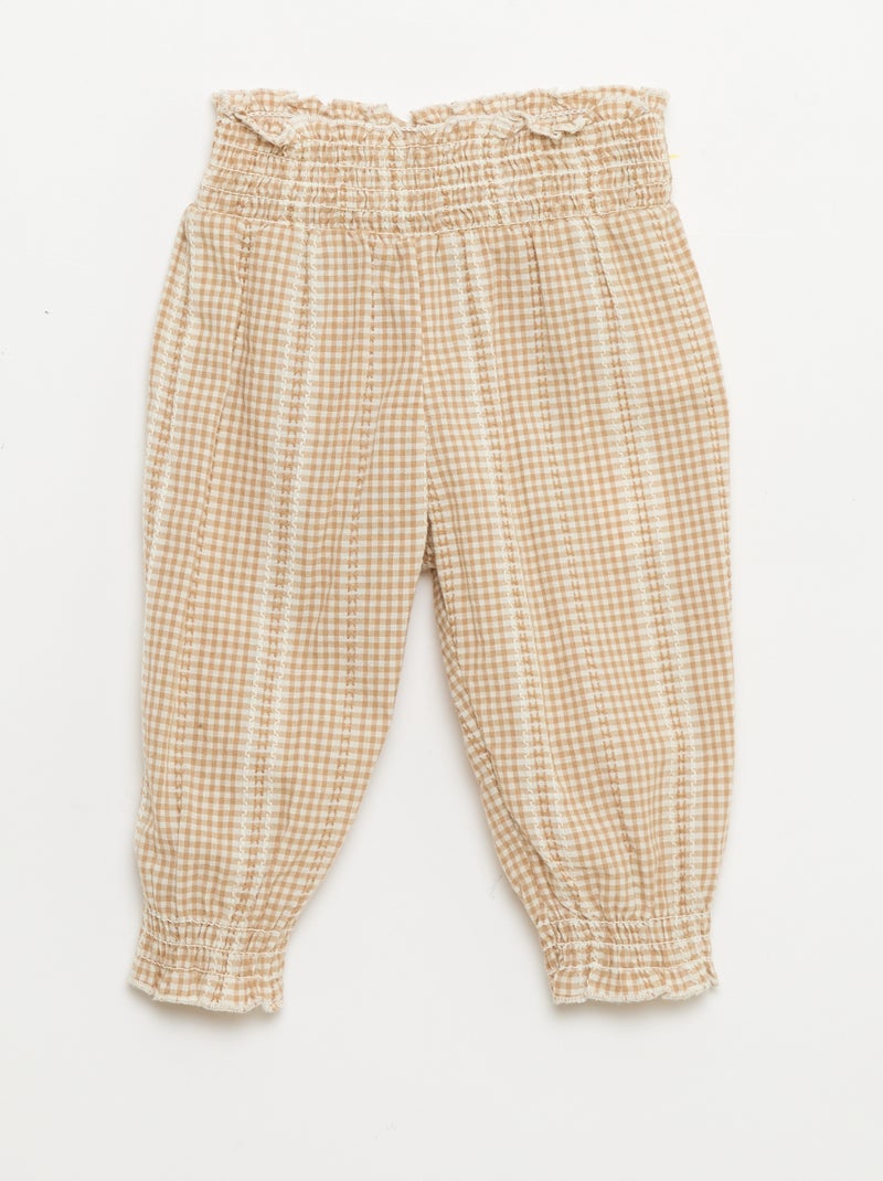 2-teiliges Vichy-Set: Bluse und Hose Braun - Kiabi