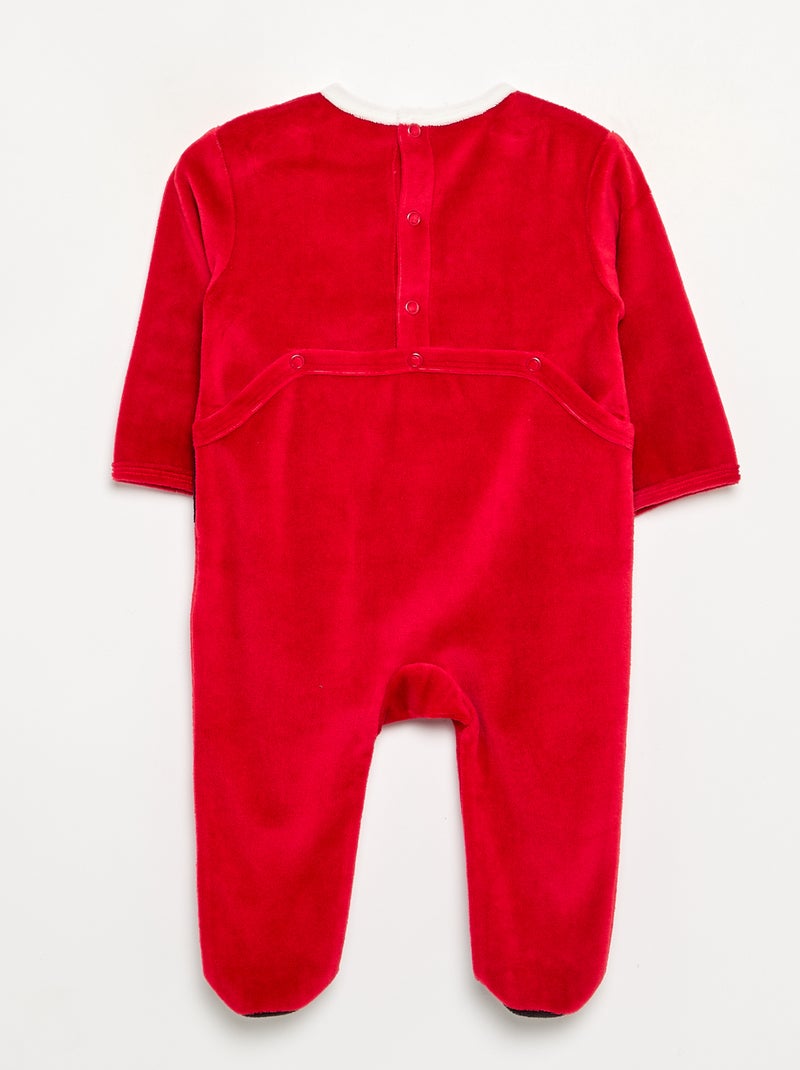 2-teiliges Weihnachts-Set aus Samt – Schlafstrampler + Mütze Rouge - Kiabi