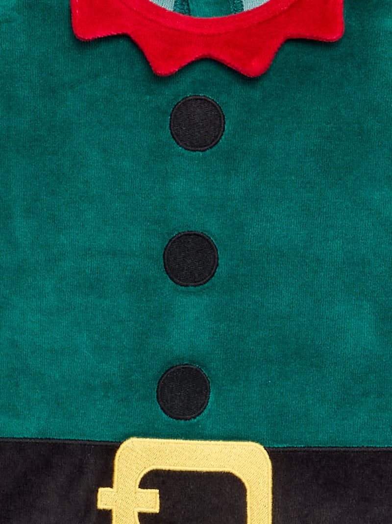 2-teiliges Weihnachts-Set aus Samt – Schlafstrampler + Mütze Vert - Kiabi