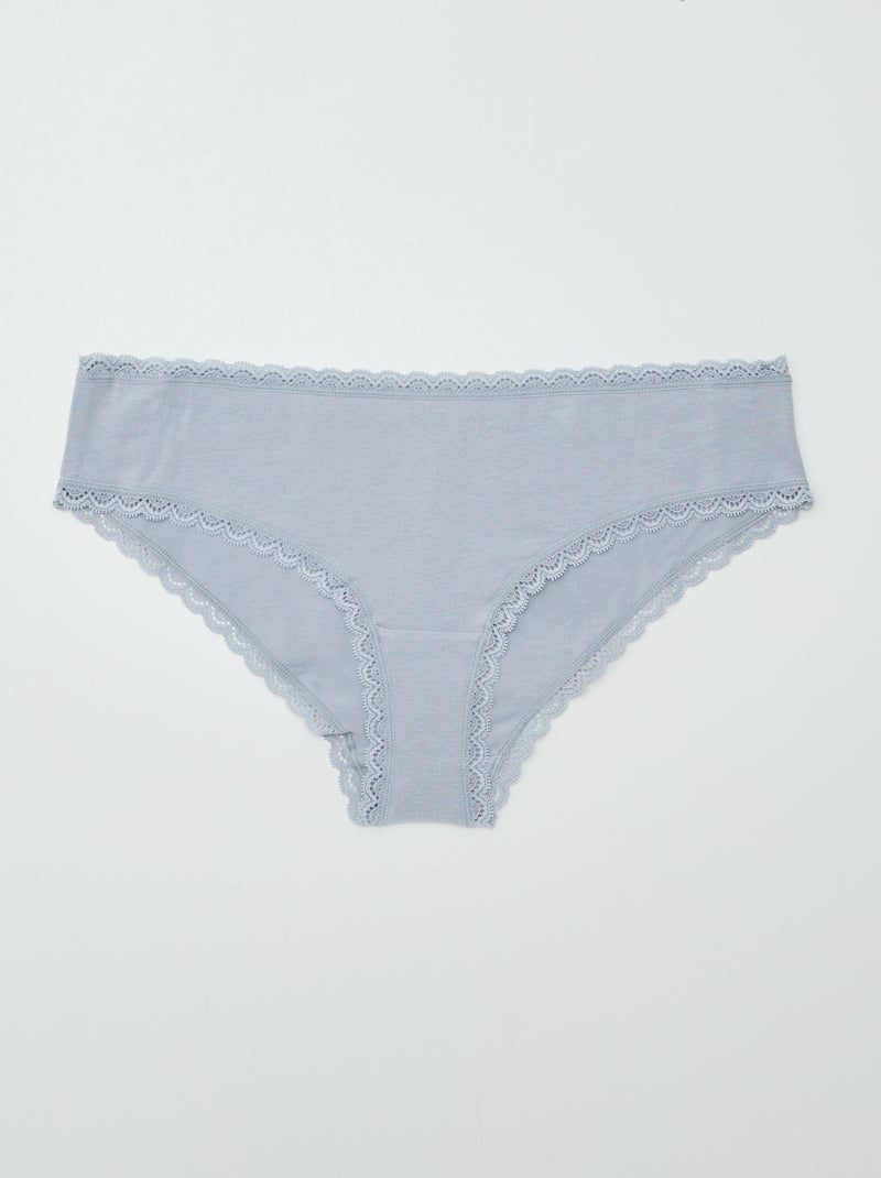 2er-Pack Baumwoll-Shorties Blau - Kiabi