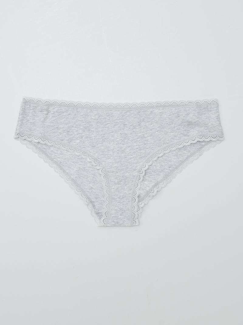 2er-Pack Baumwoll-Shorties Grau - Kiabi