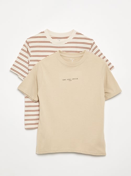 2er-Pack bedruckte Kurzarm-T-Shirts - Kiabi