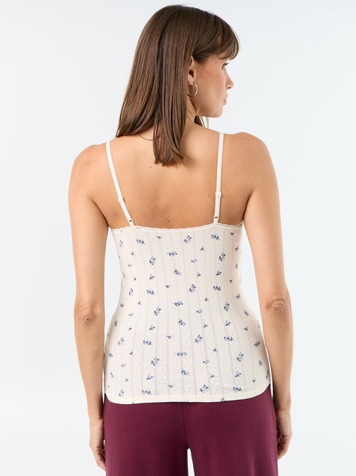 2er-Pack bedruckte Pointelle-Tanktops - Kiabi