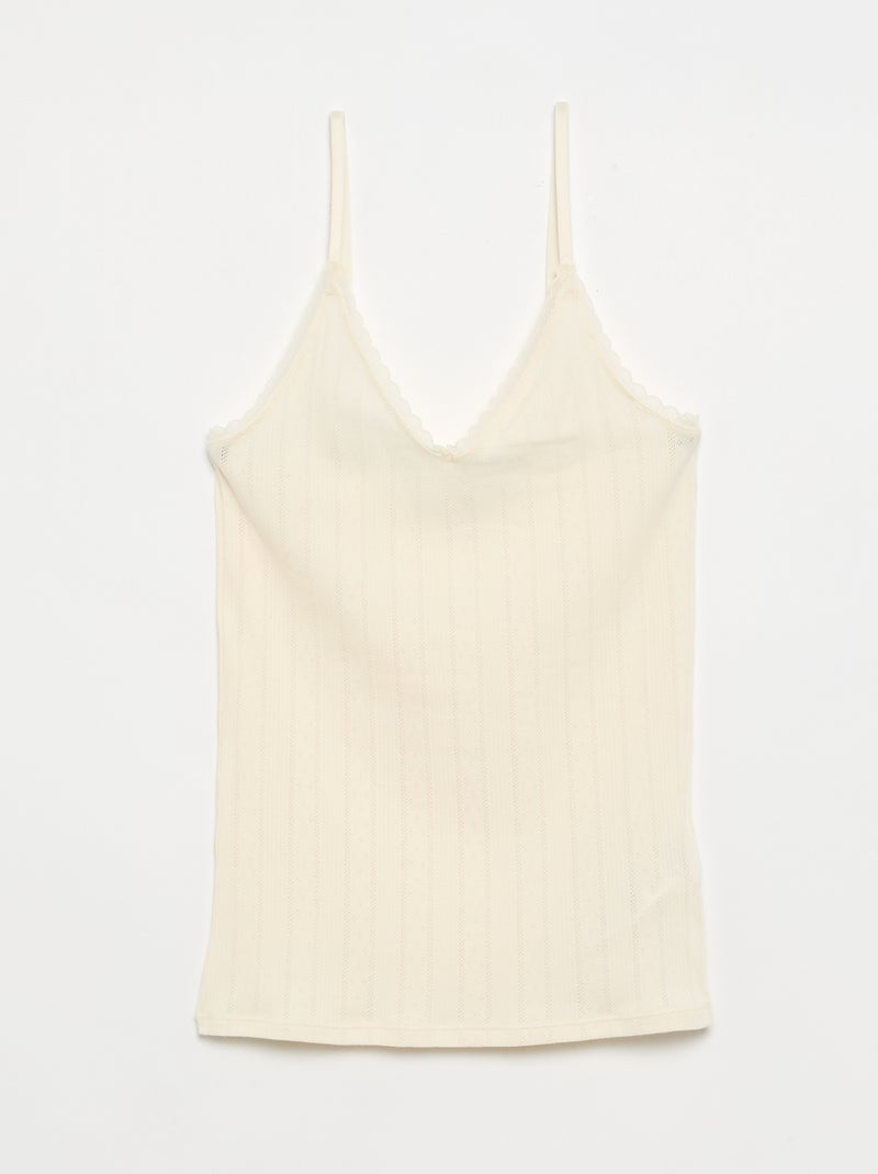 2er-Pack bedruckte Pointelle-Tanktops Weiß - Kiabi