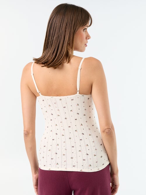 2er-Pack bedruckte Pointelle-Tanktops - Kiabi