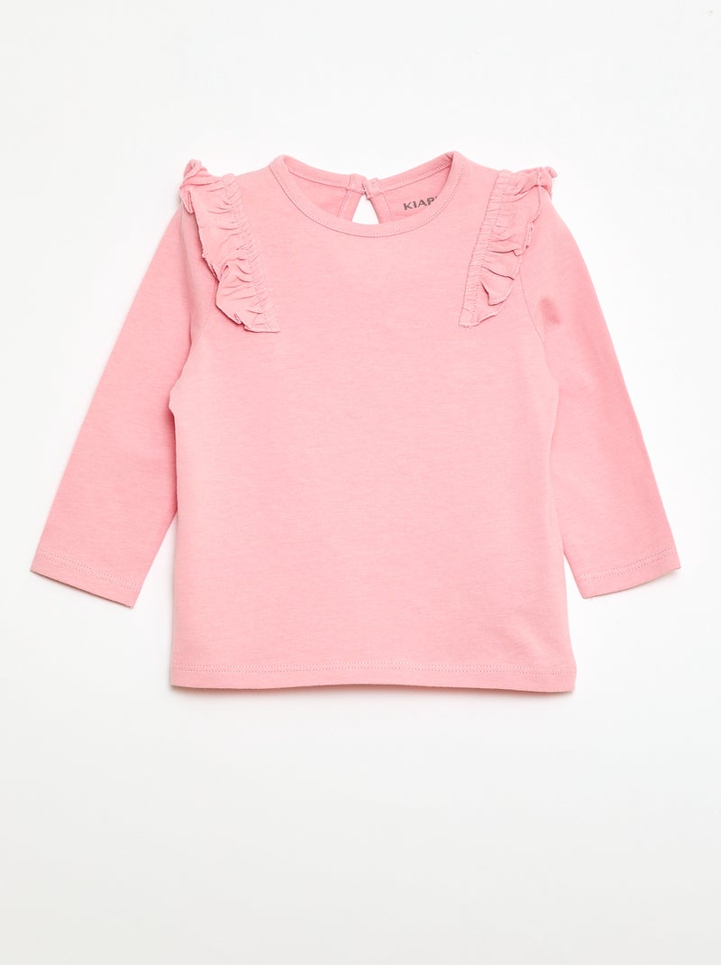 2er-Pack bedruckte T-Shirts Weiß/rosa - Kiabi