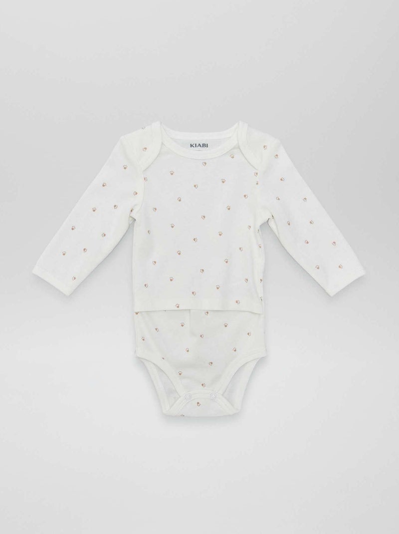 2er-Pack Bodys - Kollektion zum einfachen Anziehen Grau/Weiß - Kiabi