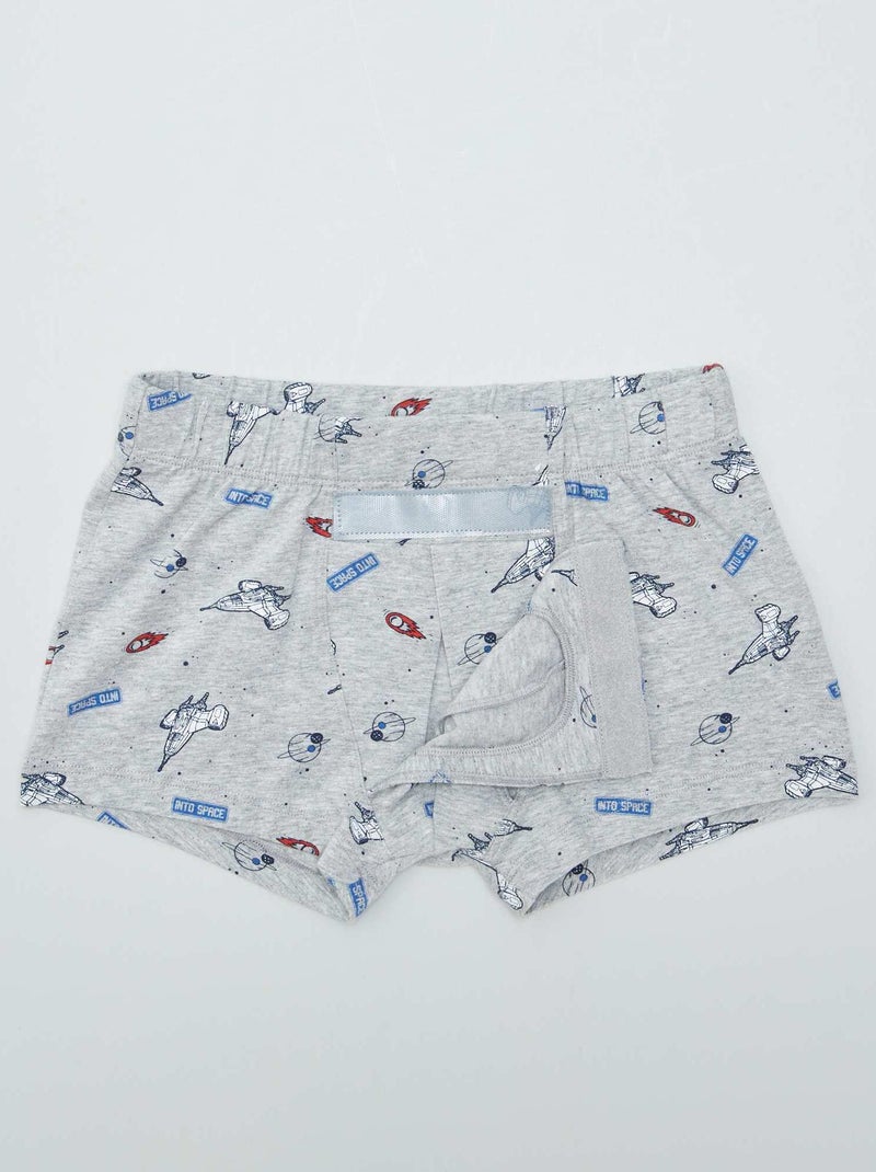 2er-Pack Boxershorts mit Klettverschluss – Einfach anzuziehende Kollektion Grün/grau - Kiabi